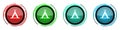 Camp round glossy vector icons, set of buttons for webdesign, internet and mobile phone applications in four colors options