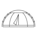 Camp round tent icon, outline style