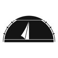 Camp round tent icon, simple style