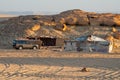 Camp in Sahara desert in Egypt Royalty Free Stock Photo