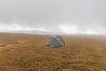 Camp in the Sarek national park in Northern Sweden, Lapland in autumn Royalty Free Stock Photo