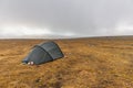 Camp in the Sarek national park in Northern Sweden, Lapland in autumn Royalty Free Stock Photo