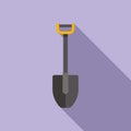 Camp shovel icon flat vector. Travel camping