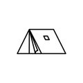 Camp Side Tent Adventure Thin Line Icon Design