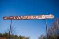 Camp sign in German. Royalty Free Stock Photo