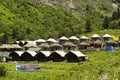 Camp site near Ghangaria, a small village on the way to Hemkund Sahib, Uttarakhand Royalty Free Stock Photo