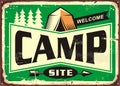 Camp site welcome sign Royalty Free Stock Photo
