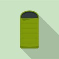 Camp sleeping bag icon, flat style