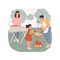 Camp-style cooking isolated cartoon vector illustration.