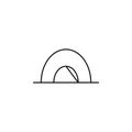 Camp, Tent, Camping Thin Line Icon Vector Illustration Logo Template. Suitable For Many Purposes.