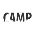 Camp. Text or labels with silhouette of forest. Royalty Free Stock Photo