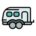 Camp trailer icon, outline style