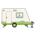 Camp trailer icon, transportation for tourist lifestyle