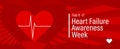 Heart failure awareness week banner. Red background design. February 11 - 17 Royalty Free Stock Photo