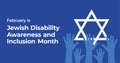 Jewish Disability Awareness and Inclusion Month Banner. Observed in February each year