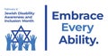 Jewish Disability Awareness and Inclusion Month Banner. Observed in February each year