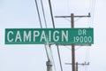 Campaign Drive street sign