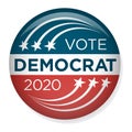 2020 Campaign Election Pin Button or Badge with Patriotic Stars