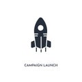 Campaign launch icon. simple element illustration. isolated trendy filled campaign launch icon on white background. can be used