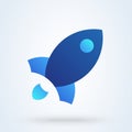 Campaign launch rocket, vector modern icon design illustration