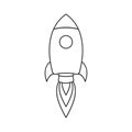 Campaign launch vector icon, rocket symbol. Modern, simple flat vector