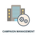 Campaign Management flat icon. Colored sign from customer management collection. Creative Campaign Management icon