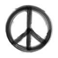The Campaign for Nuclear Disarmament CND Symbol . Realistic watercolor painting design . Black color grunge style . Vector
