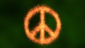 Campaign for nuclear disarmament peace symbol burns animation