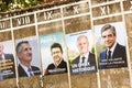 Campaign posters for the 2017 french presidential election in a small village