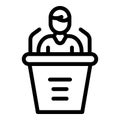 Campaign speaker icon, outline style Royalty Free Stock Photo