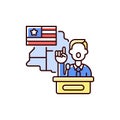 Campaign trail RGB color icon