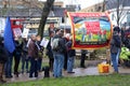 Campaigners march through Brighton, UK in protest against the planned cuts to public sector services. The march was organised by B