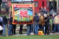 Campaigners march through Brighton, UK in protest against the planned cuts to public sector services. The march was organised by B Royalty Free Stock Photo