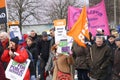 Campaigners march through Brighton, UK in protest against the planned cuts to public sector services. The march was organised by B Royalty Free Stock Photo