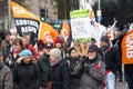 Campaigners march through Brighton, UK in protest against the planned cuts to public sector services. The march was organised by B Royalty Free Stock Photo