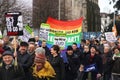 Campaigners march through Brighton, UK in protest against the planned cuts to public sector services. The march was organised by B