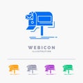 campaigns, email, marketing, newsletter, mail 5 Color Glyph Web Icon Template isolated on white. Vector illustration