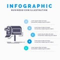 campaigns, email, marketing, newsletter, mail Infographics Template for Website and Presentation. GLyph Gray icon with Blue