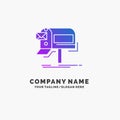 campaigns, email, marketing, newsletter, mail Purple Business Logo Template. Place for Tagline Royalty Free Stock Photo