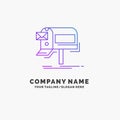 campaigns, email, marketing, newsletter, mail Purple Business Logo Template. Place for Tagline