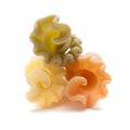 Campanelle pasta tricolor