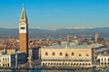 Campanila bell tower at piazza San Marco in Venice Royalty Free Stock Photo