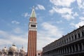 campanile de san marco seen from the arcades of St. Marcs square, Venice Royalty Free Stock Photo