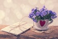 Campanula flowers in a cup