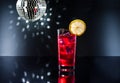 Campari cocktail in Disco setting Royalty Free Stock Photo