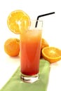 Campari orange on a green napkin Royalty Free Stock Photo