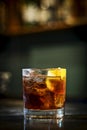 Campari orange soda cocktail drink in bar Royalty Free Stock Photo