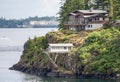 Large waterfront home in British Columbia on Discovery passage Royalty Free Stock Photo