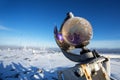 Campbell-Stokes sunshine recorder near meteorological station Royalty Free Stock Photo