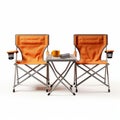 Campcore Style: Orange Chairs And Coffee Table For Outdoor Camping